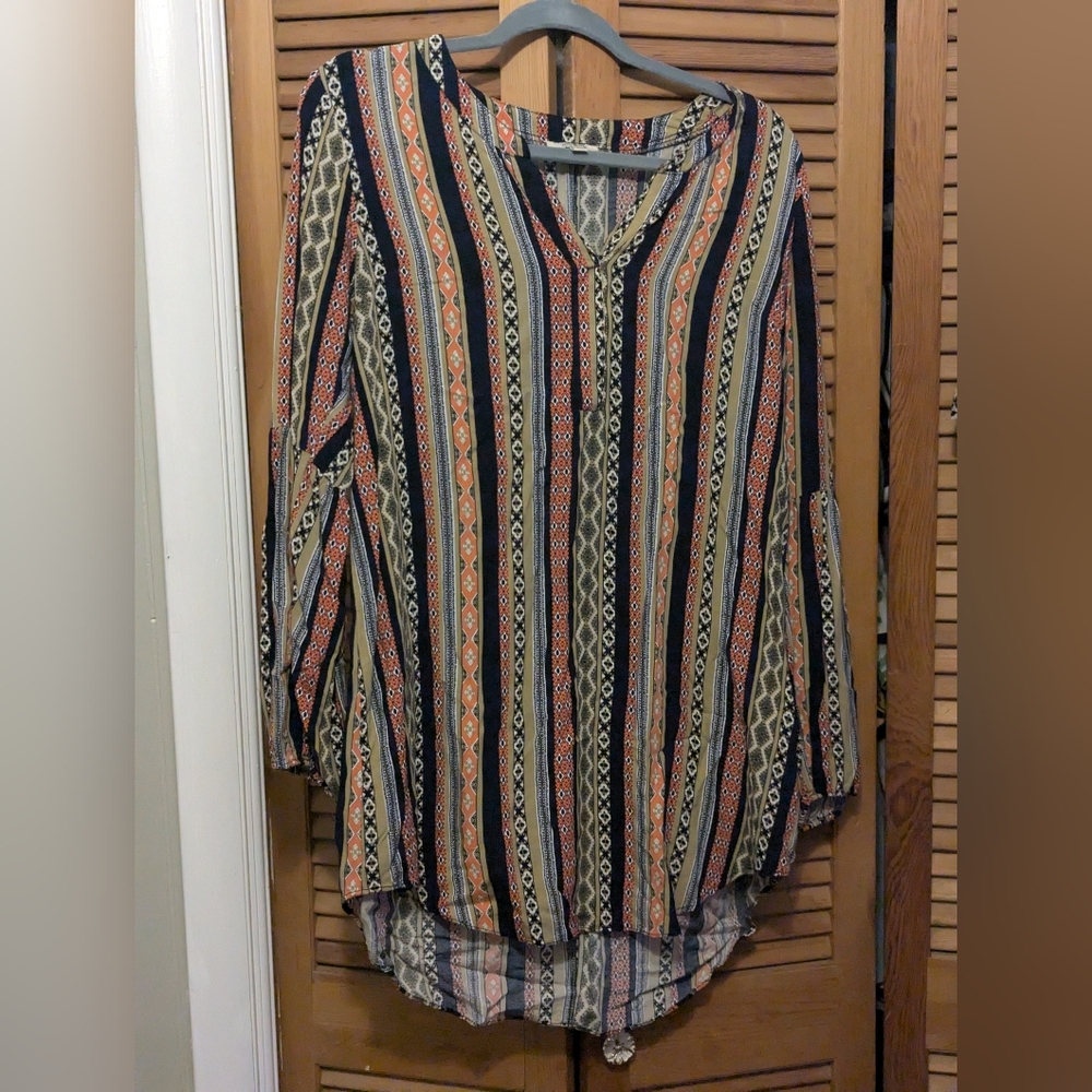 Long sleeve printed blouse